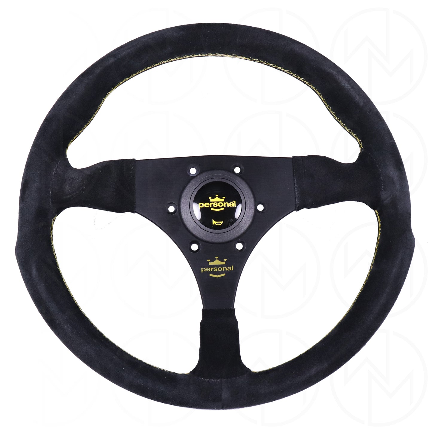 Personal Fitti F1 Steering Wheel - 320mm Suede w/Yellow Stitch