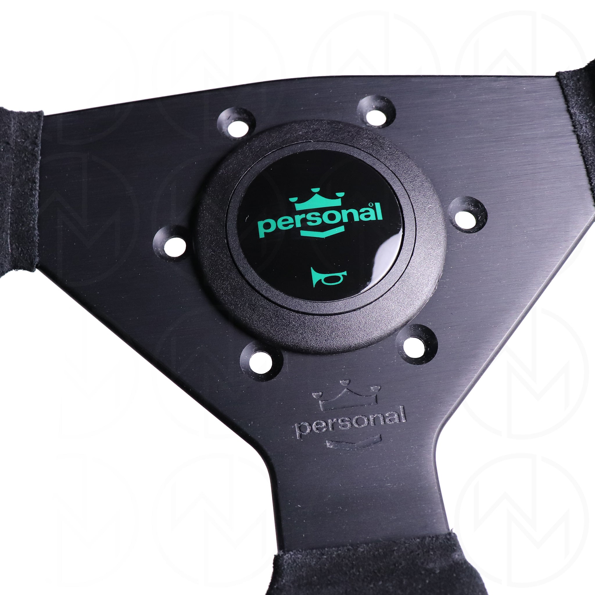 Personal Grinta P/U Steering Wheel - 350mm Polyurethane w/Green Horn Button