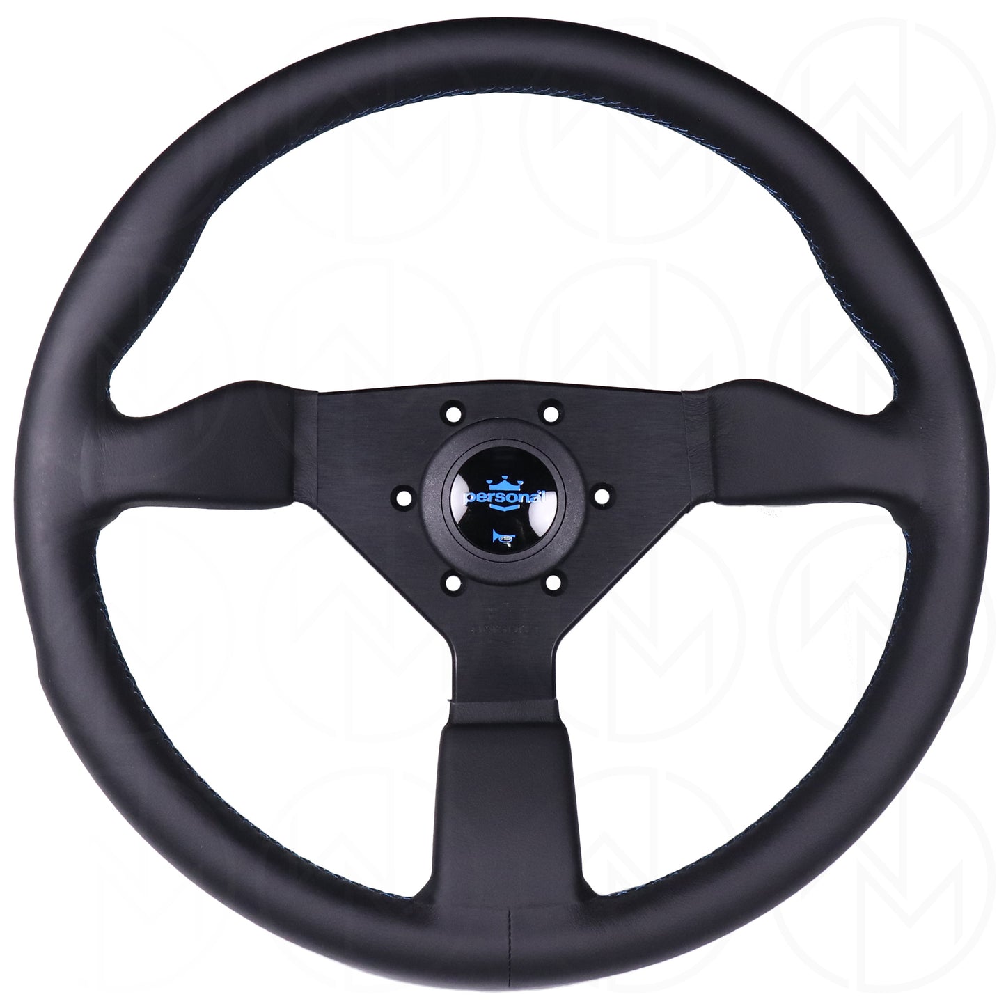 Personal Grinta Steering Wheel - 350mm Leather w/Blue Stitch