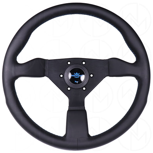 Personal Grinta Steering Wheel - 350mm Leather w/Blue Stitch