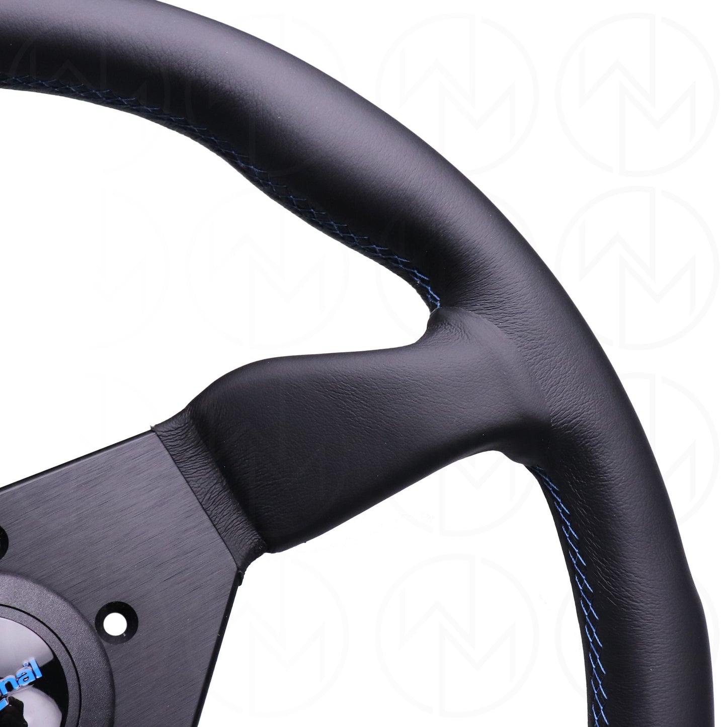 Personal Grinta Steering Wheel - 350mm Leather w/Blue Stitch