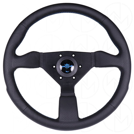 Personal Grinta Steering Wheel - 350mm Perforated Leather w/Blue Stitch