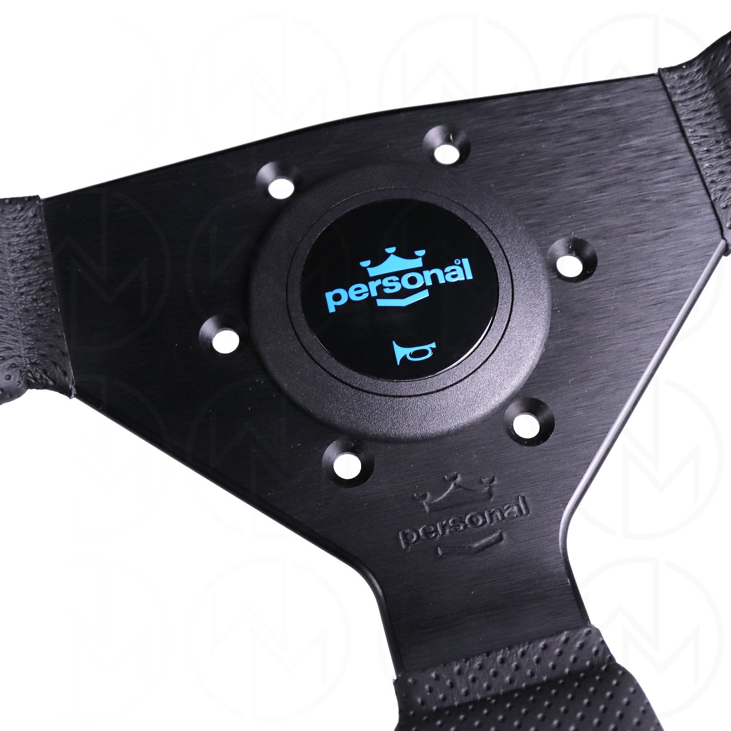 Personal Grinta Steering Wheel - 330mm Perforated Leather w/Blue Stitch