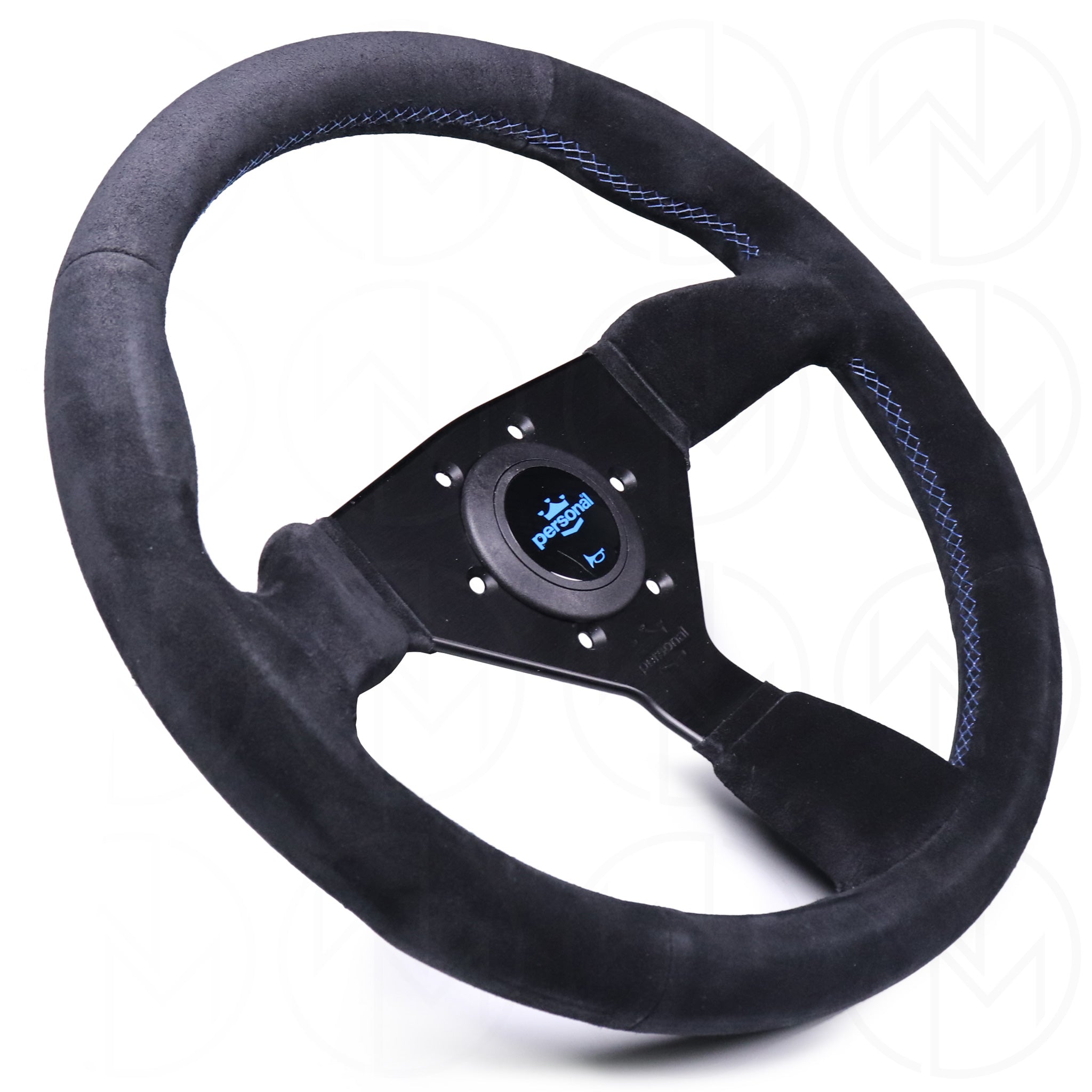 Personal Grinta Steering Wheel - 350mm Suede w/Blue Stitch