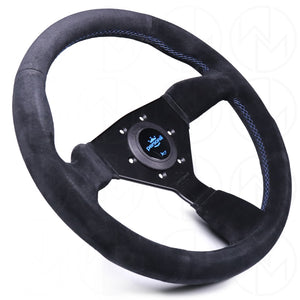 Personal Grinta Steering Wheel - 330mm Suede w/Blue Stitch