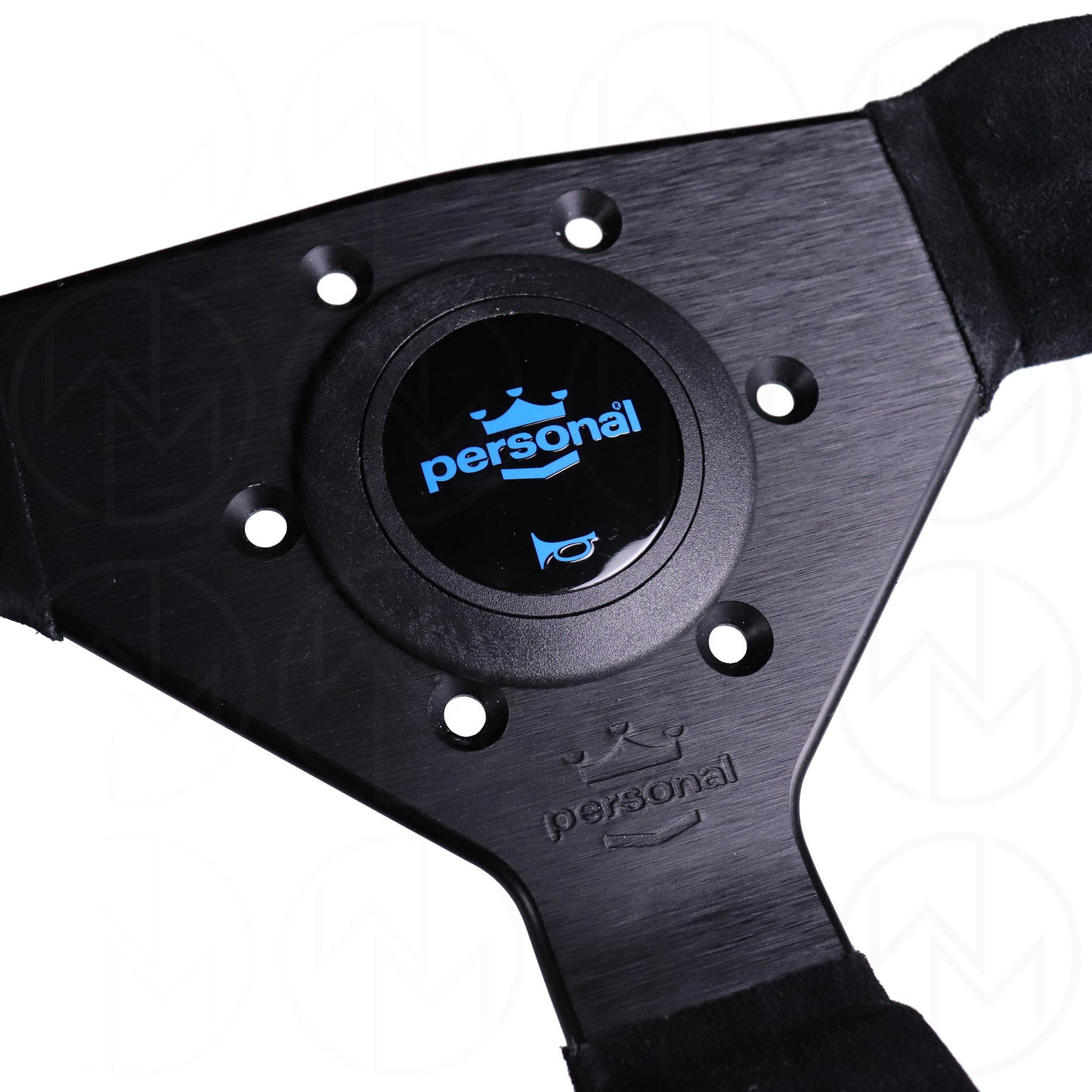 Personal Grinta Steering Wheel - 330mm Suede w/Blue Stitch
