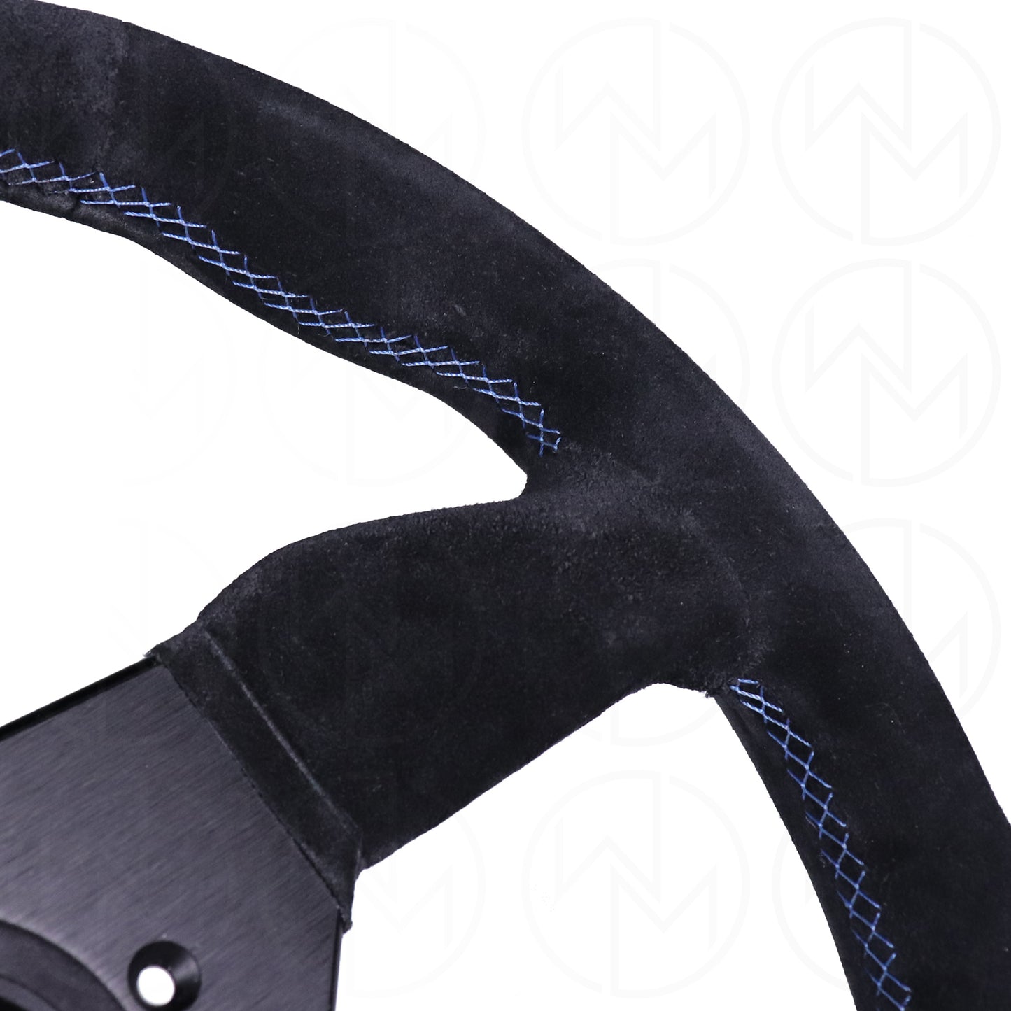 Personal Grinta Steering Wheel - 350mm Suede w/Blue Stitch