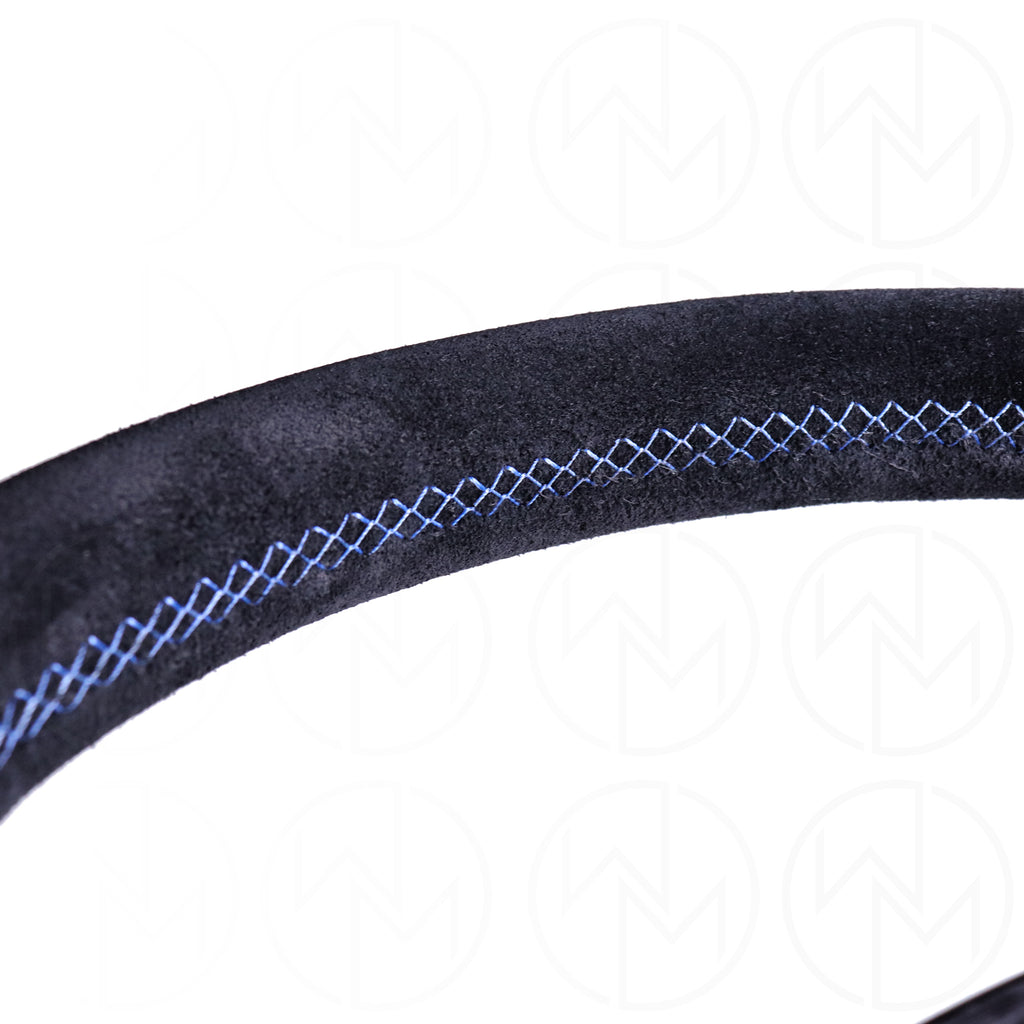 Personal Grinta Steering Wheel - 330mm Suede w/Blue Stitch