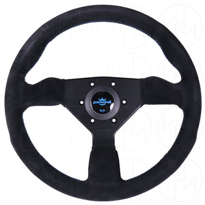 Personal Grinta Steering Wheel - 330mm Suede w/Blue Stitch