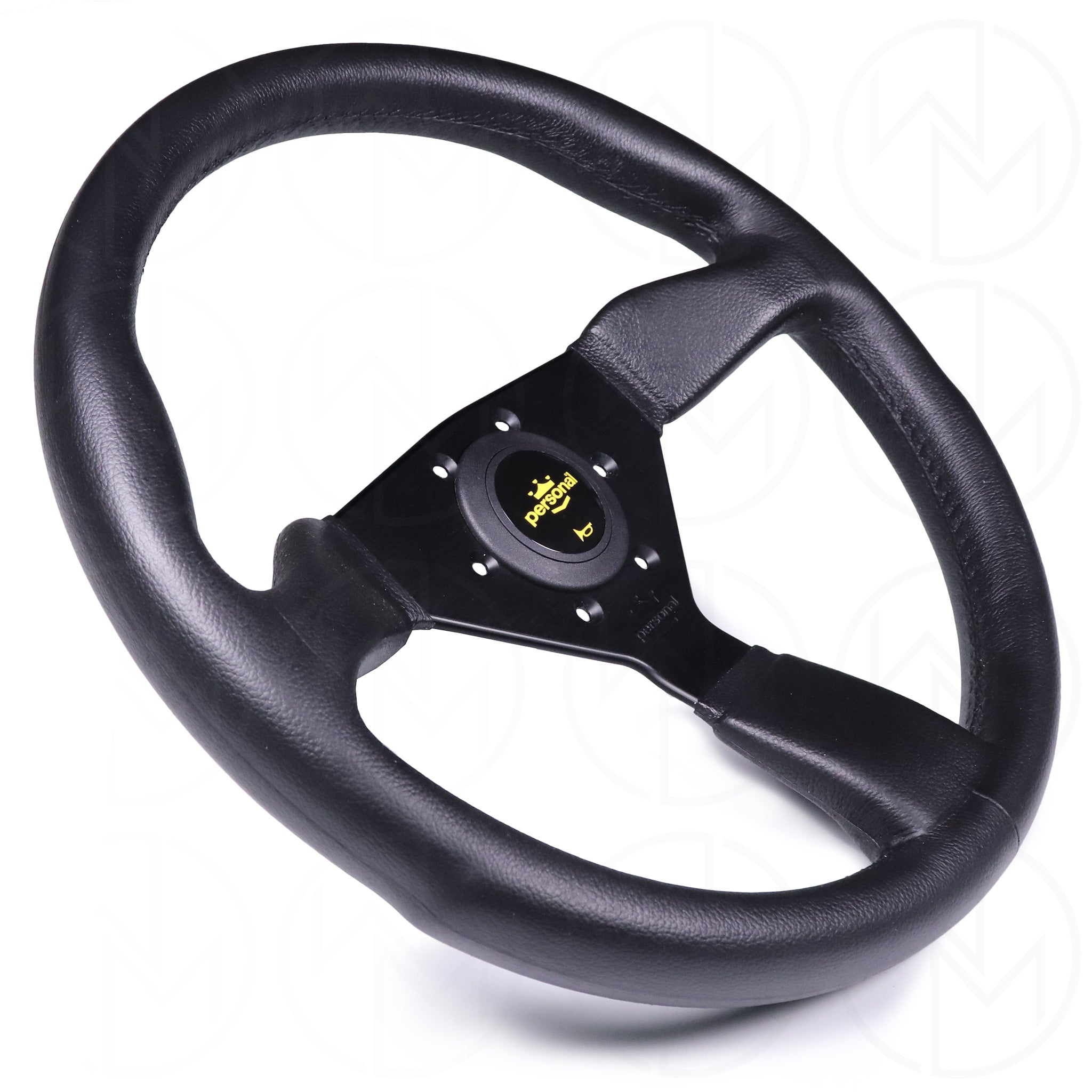Personal Grinta P/U Steering Wheel - 350mm Polyurethane w/Yellow Horn Button