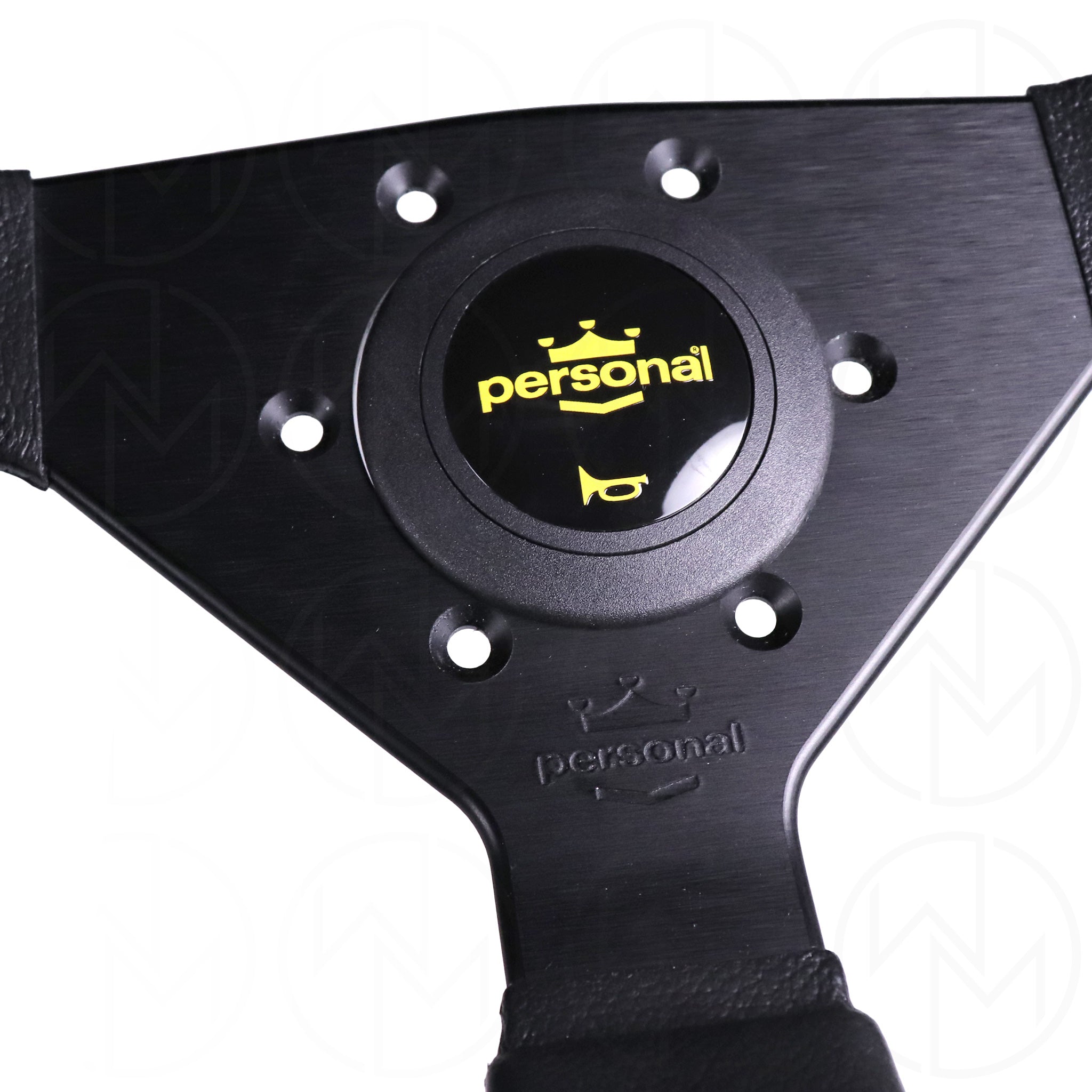 Personal Grinta P/U Steering Wheel - 350mm Polyurethane w/Yellow Horn Button
