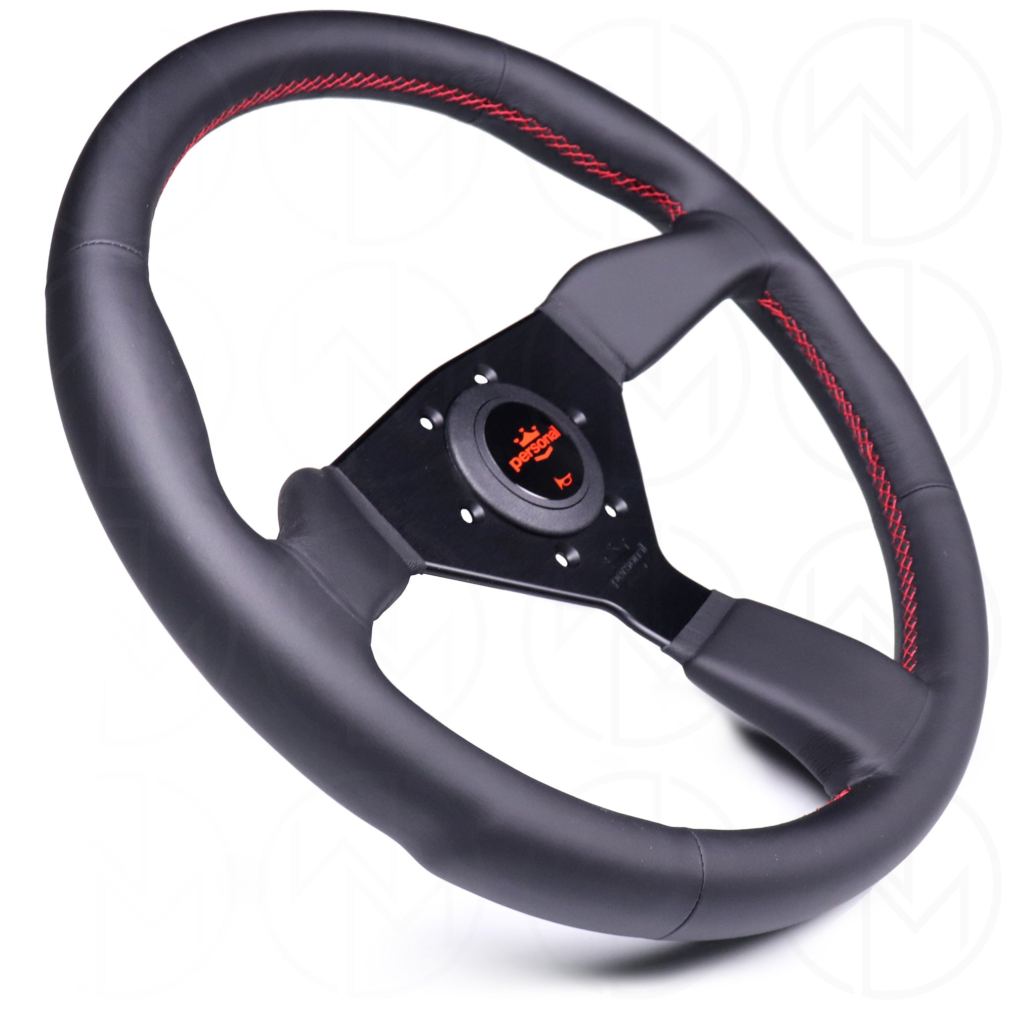 Personal Grinta Steering Wheel - 330mm Leather w/Red Stitch