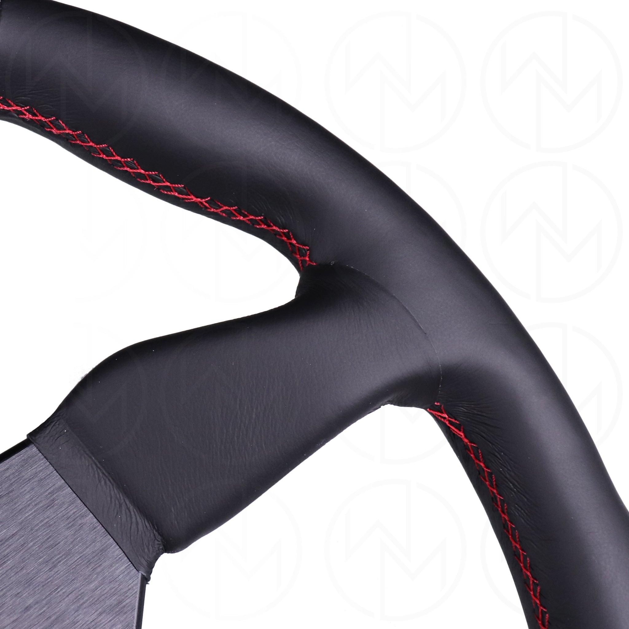 Personal Grinta Steering Wheel - 330mm Leather w/Red Stitch