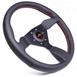 Personal Grinta Steering Wheel - 330mm Perforated Leather w/Red Stitch
