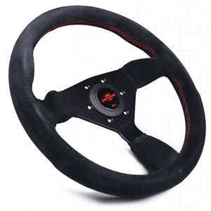 Personal Grinta Steering Wheel - 350mm Suede w/Red Stitch