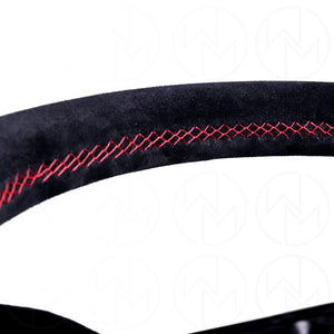 Personal Grinta Steering Wheel - 330mm Suede w/Red Stitch