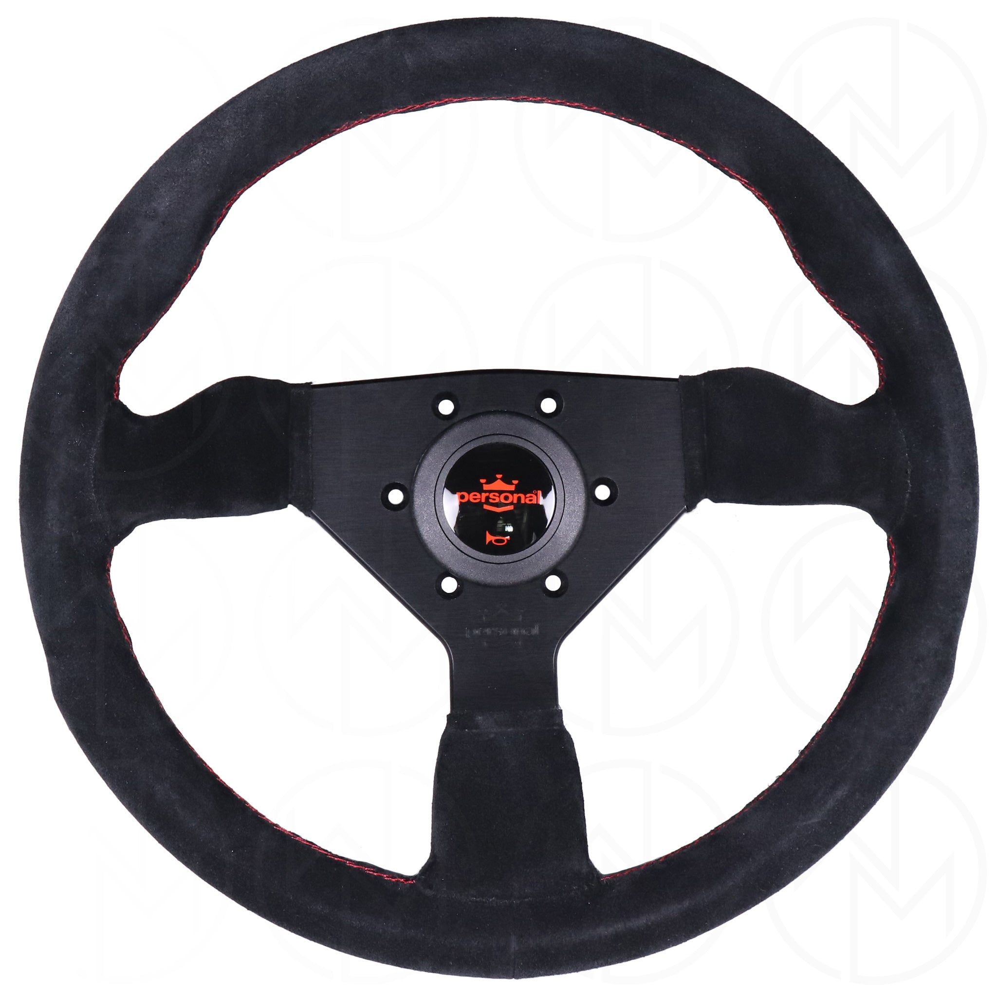 Personal Grinta Steering Wheel - 330mm Suede w/Red Stitch