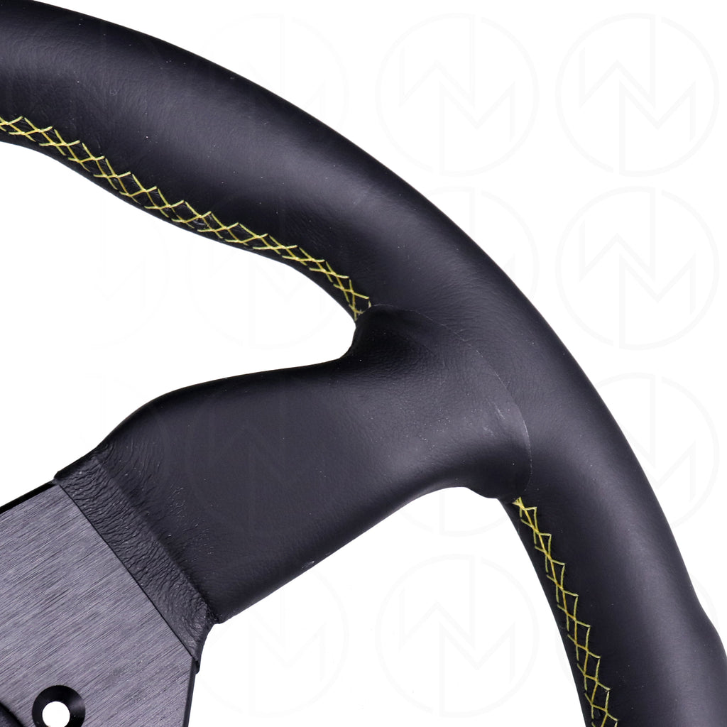 Personal Grinta Steering Wheel - 330mm Leather w/Yellow Stitch