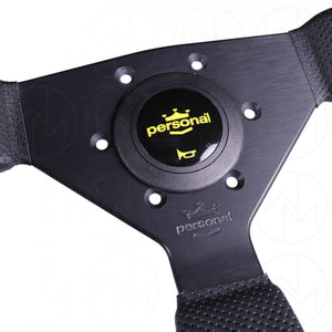 Personal Grinta Steering Wheel - 350mm Perforated Leather w/Yellow Stitch