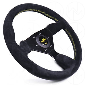 Personal Grinta Steering Wheel - 330mm Suede w/Yellow Stitch