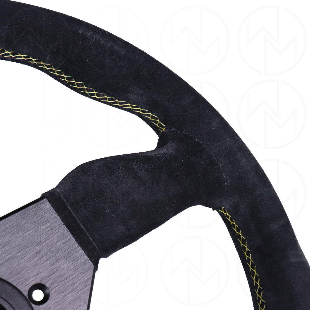 Personal Grinta Steering Wheel - 330mm Suede w/Yellow Stitch