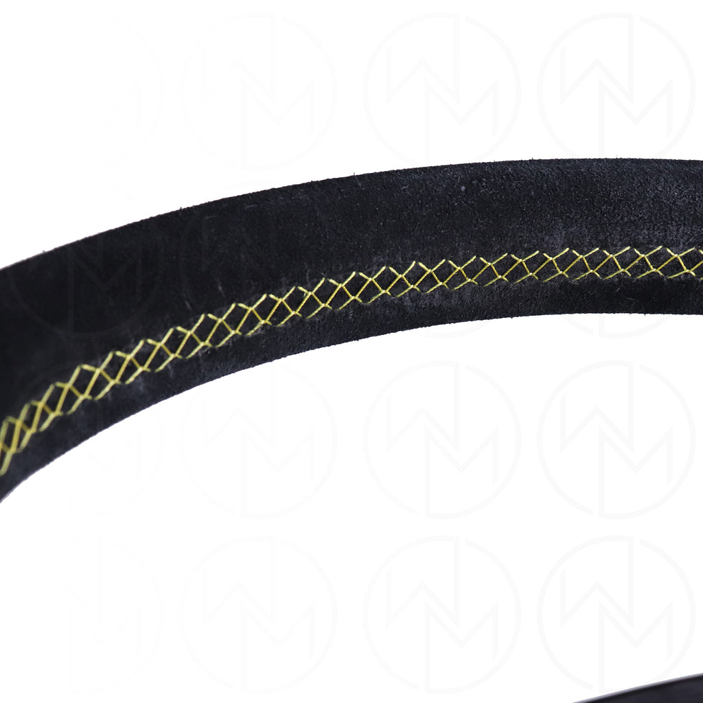 Personal Grinta Steering Wheel - 350mm Suede w/Yellow Stitch