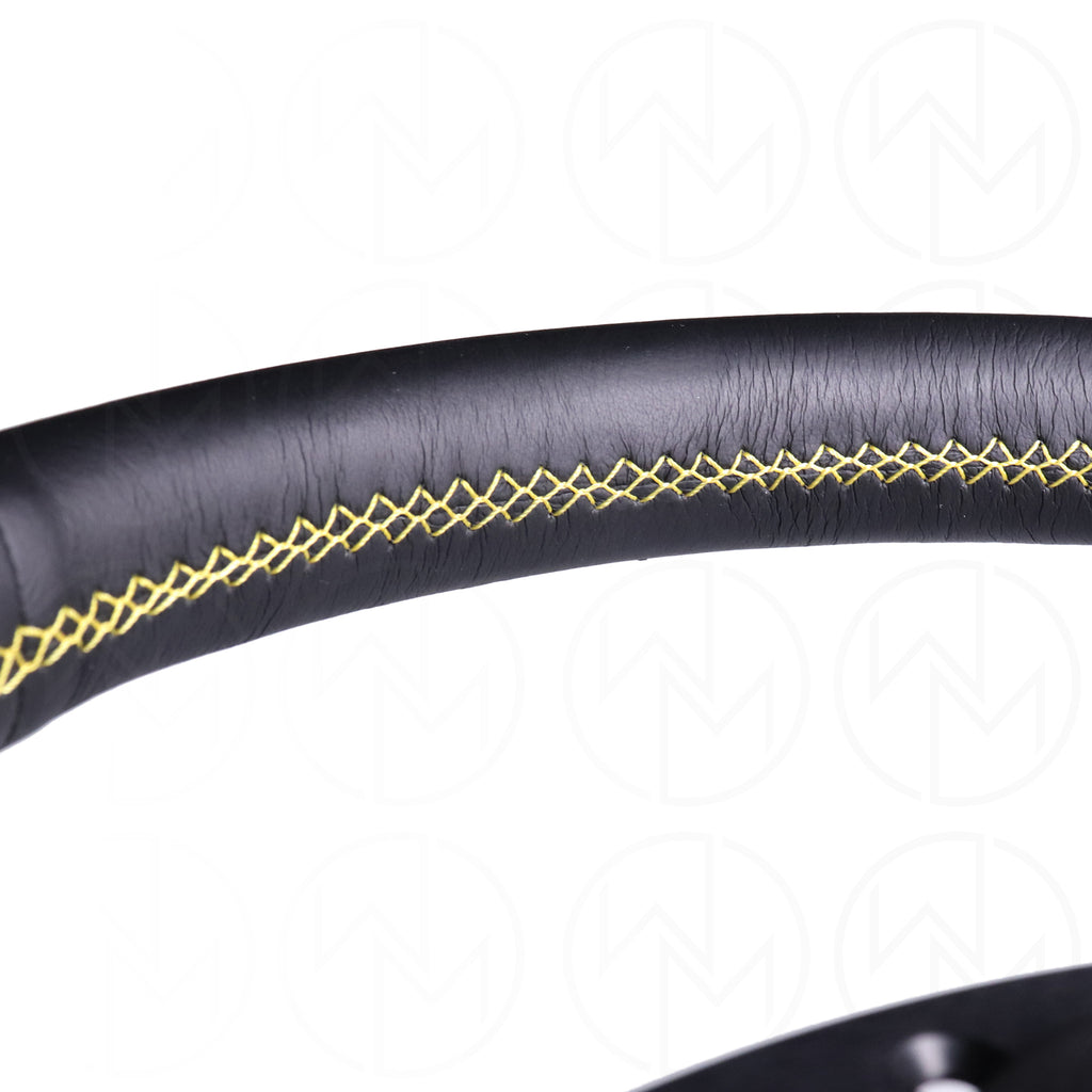 Personal Neo Actis Steering Wheel - 330mm Leather w/Yellow Stitch