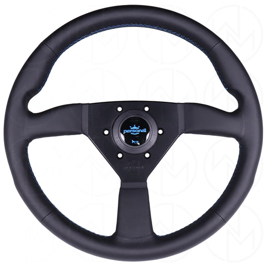 Personal Neo Eagle Steering Wheel - 340mm Leather w/Blue Stitch