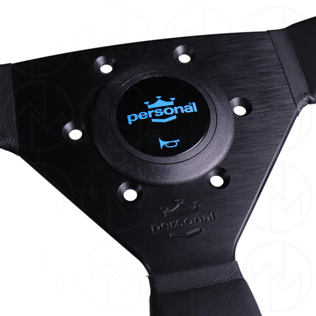 Personal Neo Eagle Steering Wheel - 340mm Leather w/Blue Stitch