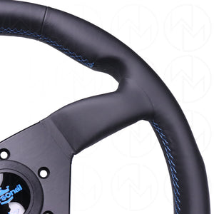 Personal Neo Eagle Steering Wheel - 340mm Leather w/Blue Stitch