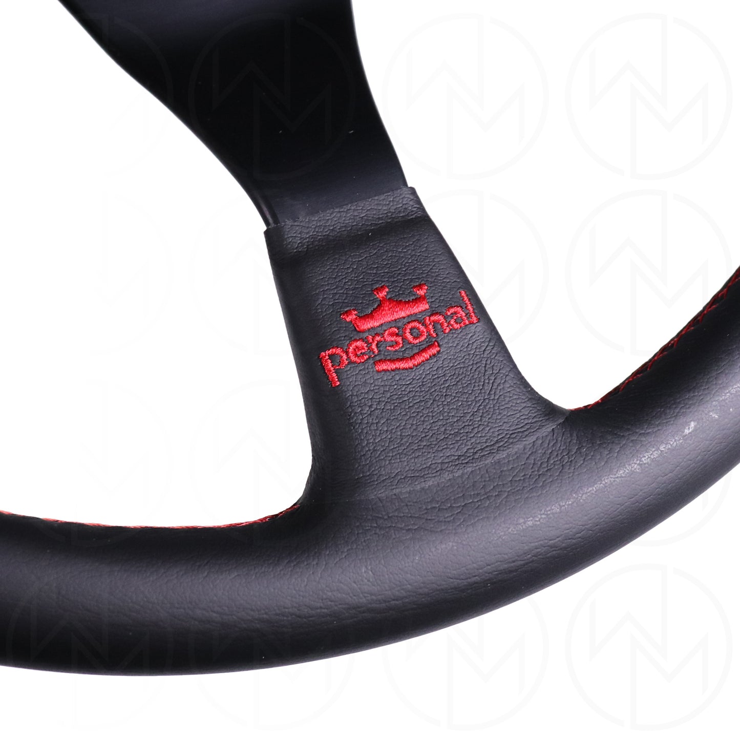 Personal Trophy Steering Wheel - 350mm Leather w/Red Stitch