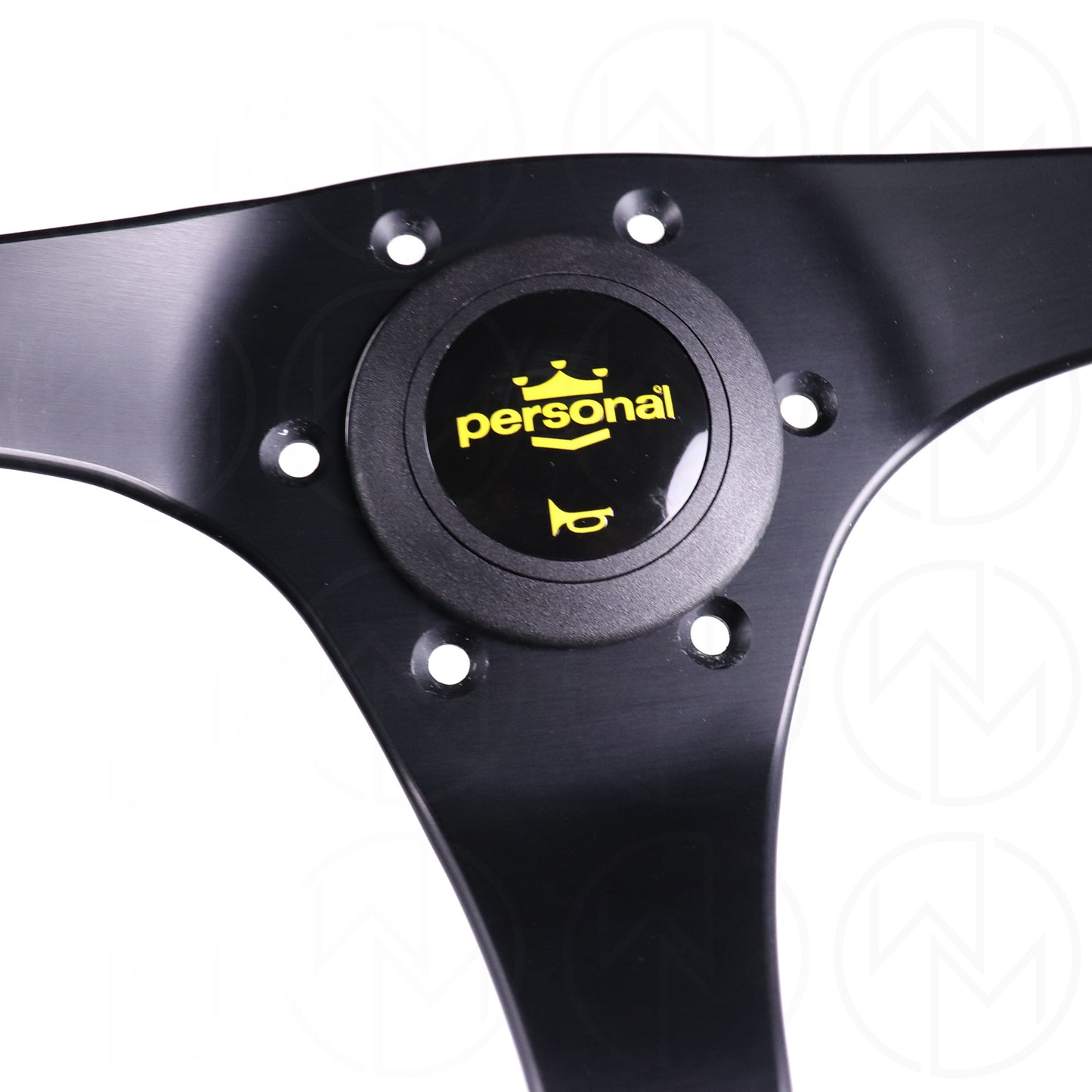 Personal Trophy Steering Wheel - 350mm Leather w/Yellow Stitch