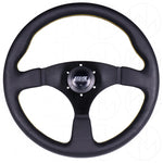 Works Bell Type III Steering Wheel - 350mm Leather w/ Yellow Stitch